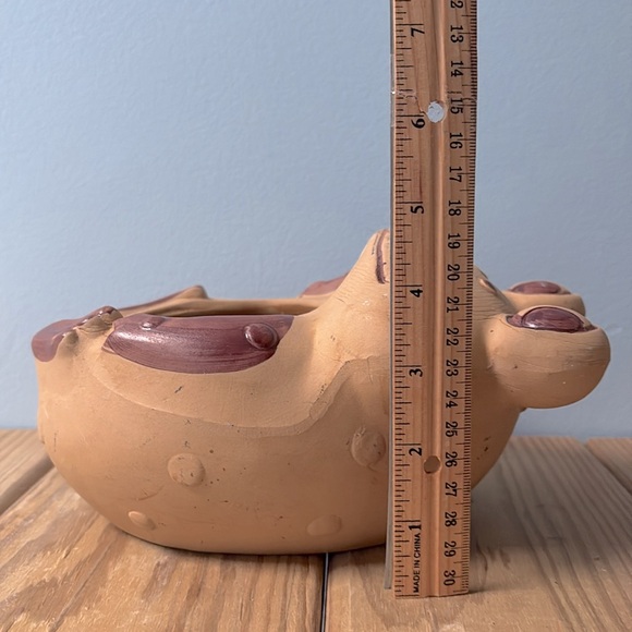 Cute Frog Hand-painted Planter Garden Home Decor Adorable Brown Pot Flower Vase! - Picture 9 of 10